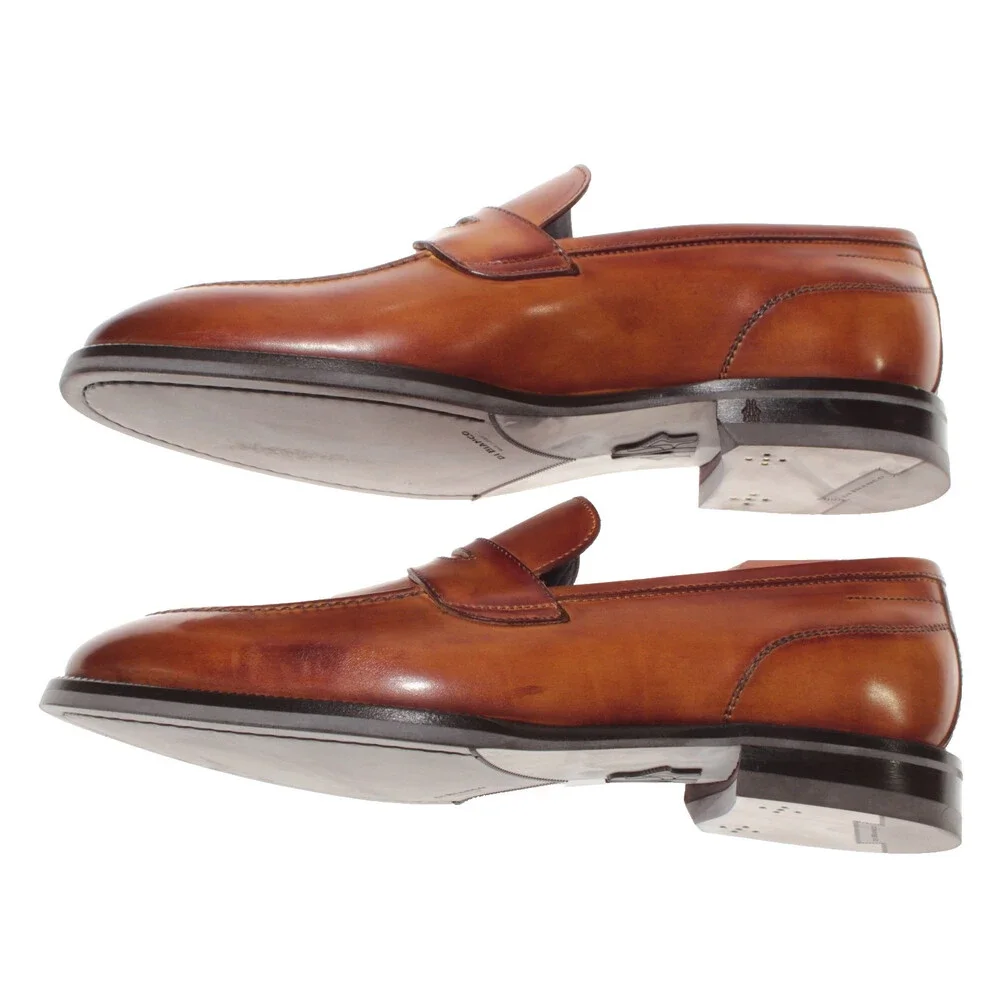 Di Bianco NWB Slip On Penny Loafers Size 40.5 (US 7.5) in Brown Leather